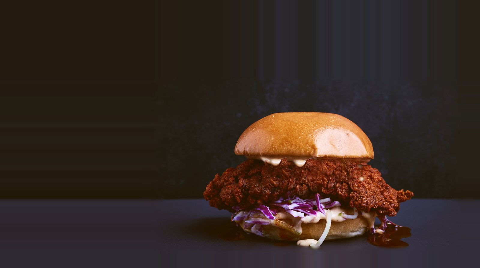 Toffee Apple Sando — Nash thigh, housemade burnt butter toffee mayo, green apple and red cabbage slaw